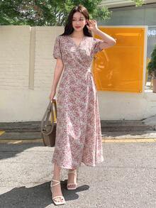 DAZY Đầm Thắt nút Trọn gói Họa tiết hoa Boho - Nhiều màu - Xem 4