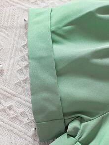 嬰兒不對稱領荷葉邊腰帶連身短褲 - 彩色 - 查看 7