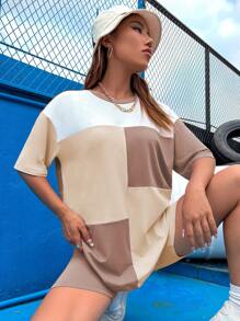 SHEIN MOOSTA à blocs de couleurs T-shirt & Short cycliste