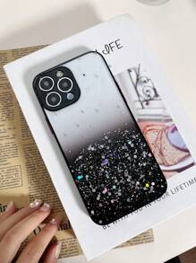1pc Sequin Decor Anti-Fall Phone Case - Black - View 4