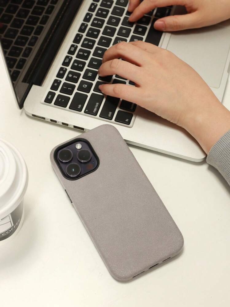 Enfärgat telefonfodral - Grå - Visa 3