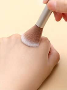 2件套便携式化妆刷套装，包含粉底刷、遮瑕刷、腮红刷、修容刷、古铜粉刷、散粉刷等。 - 白色 - 查看 2