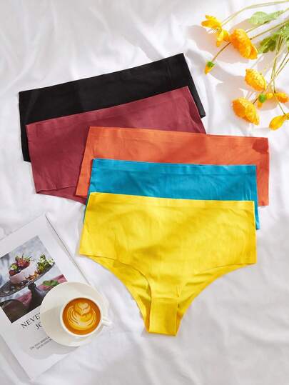 大碼5件素色簡約風內褲