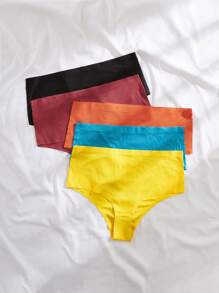 大碼5件素色簡約風內褲 - 彩色 - 查看 3