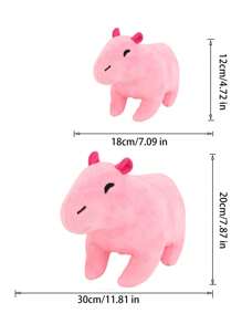 Molutian 7.08英寸模擬粉色水豚毛絨玩具毛茸茸水豚玩偶柔軟填充玩具動物兒童生日禮物 - 粉色 - 查看 6