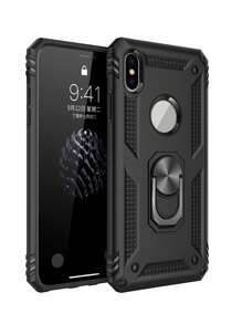 Anti-fall Phone Case With Ring Holder - Black - View 2