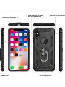 Anti-fall Phone Case With Ring Holder - Black - View 3