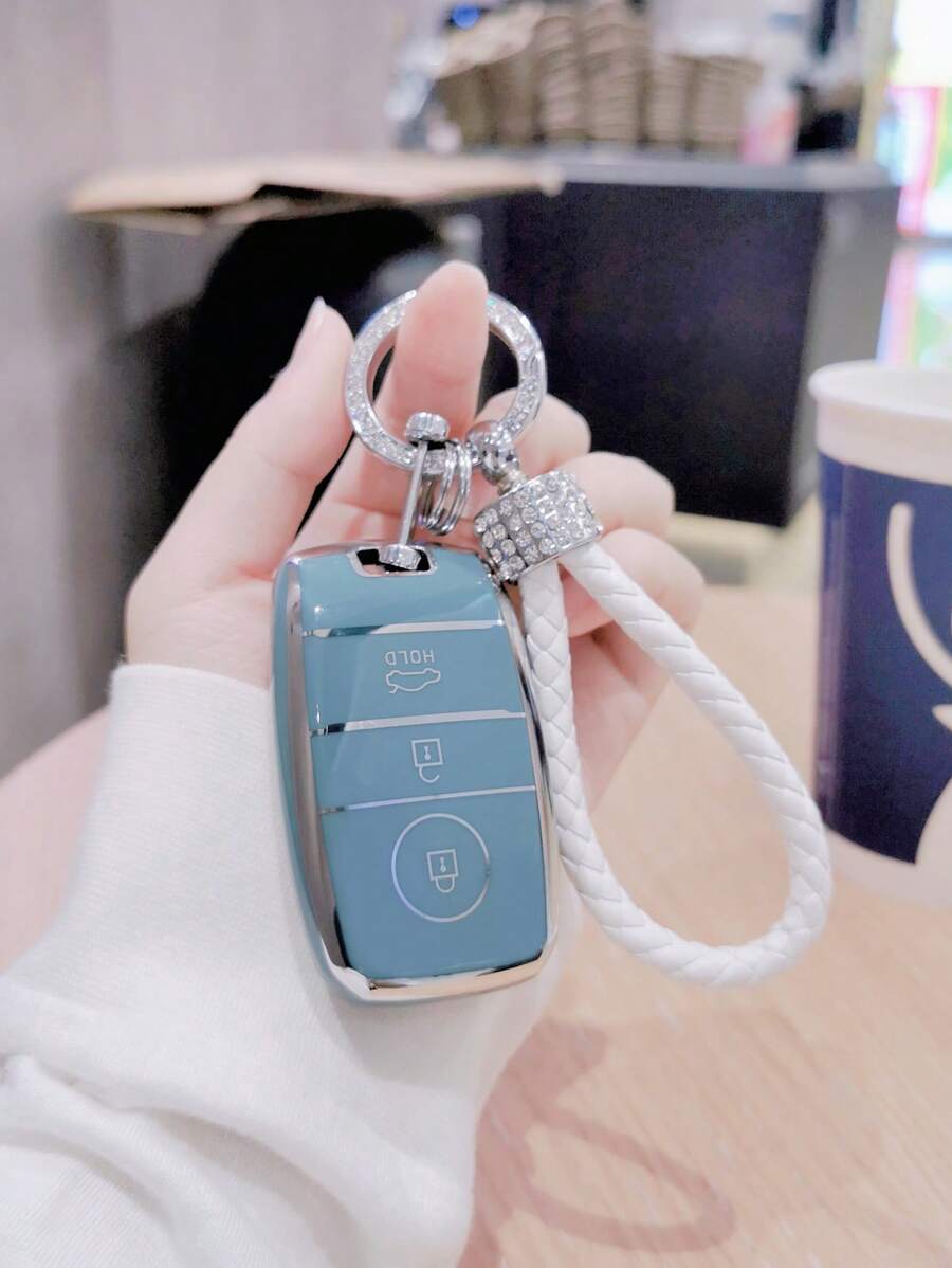 1set Keychain & Car Key Case Compatible With Kia, Key Fob Cover - Multicolor - View 1