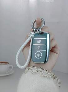 1set Keychain & Car Key Case Compatible With Kia, Key Fob Cover - Multicolor - View 6