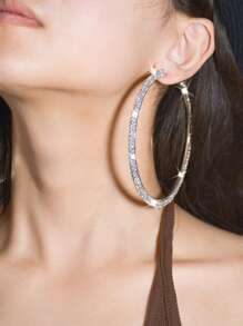 1 Châu Âu Và Châu Mỹ Thời Trang Và Sáng Bóng Đá Đôi Khuyên Tai Vòng Cho Hộp Đêm, Thanh Lịch Và Khí Quyển Cho Đảng Trang Sức Đồng - Bạc - Xem 1