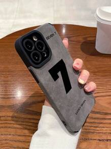 Number Pattern Anti-fall Phone Case - Grey - View 2