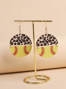 豹紋圖案圓形耳墜 - 彩色 - 查看 2