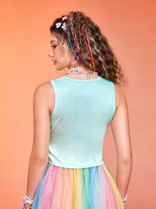 ROMWE Kawaii Cartoon Graphic Tank Top - Multicolor - View 2