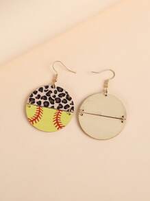豹紋圖案圓形耳墜 - 彩色 - 查看 5