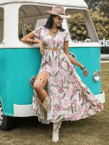 Rusttydustty 印花前紐扣連衣裙不附腰帶 - 彩色 - 查看 6