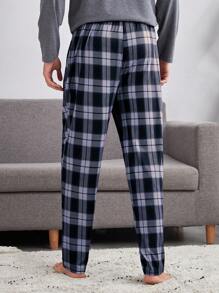 Men Plaid Pyjama Trousers - Multicolor - View 2