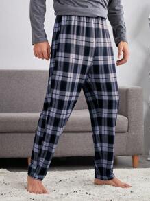 Men Plaid Pyjama Trousers - Multicolor - View 4