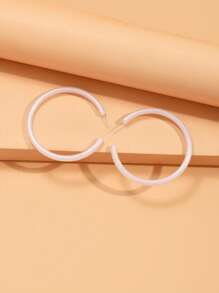 Bông tai vòng bít tối giản - trắng - Xem 2