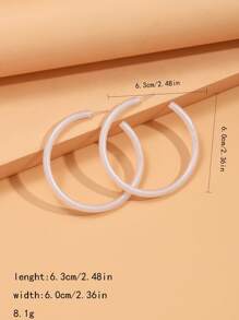 Bông tai vòng bít tối giản - trắng - Xem 3