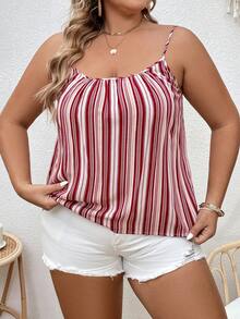 SHEIN VCAY Plus Striped Print Cami Top