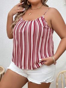 SHEIN VCAY Plus Striped Print Cami Top