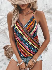 EMERY ROSE Geo Print Cami Top - Multicolor - View 5