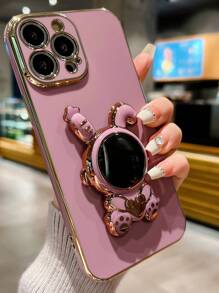 时尚电镀卡通宇航员兔多功能支架防震手机壳，兼容 16、17、17 Pro、17 Plus、17 Pro Max系列 - 淺灰紫 - 查看 2