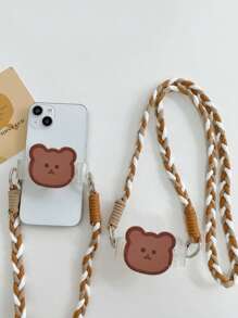 通用熊設計編織手機掛繩