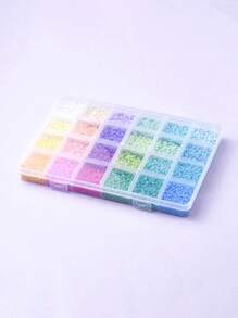 1盒312G24色8/0烤漆玻璃籽珠圓形混色隨機混合3毫米玻璃珠DIY套裝，適合珠寶製作 - 彩色 - 查看 6