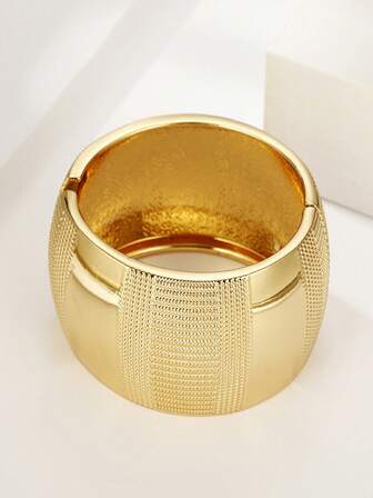 1入组女士新款歐式美式14K銅合金誇張橢圓波浪彈簧手鍊