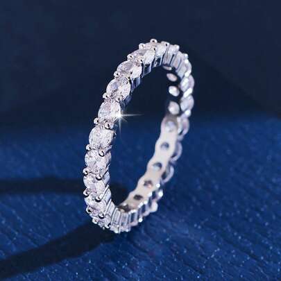 Vanel 1 Vòng Tròn Sang Trọng Full Mở Đá Cubic Zirconia Cho Nữ, Món Quà Hoàn Hảo Cho Bạn Gái Hoặc Bạn Cùng Lớp