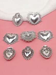 8pcs Mixed Sun Heart Zinc Alloy Pendant DIY Necklace, Earring, Jewelry Making A418
