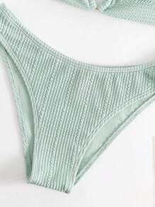 SHEIN Swim Bañador bikini halter vinculado con cadena - verde menta - Ver 6