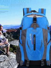 40L Waterproof Backpack Large Outdoor Sport Bag Travel Hiking Camping Rucksack - Blue - View 1