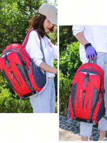 Ba lô chống nước 40L Túi thể thao ngoài trời lớn Túi du lịch Đi bộ đường dài Cắm trại Ba lô - Đỏ - Xem 7