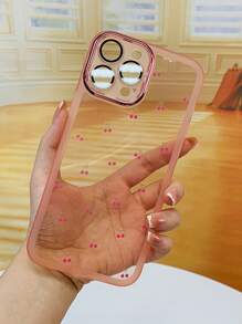 Pink Cherry Pattern Anti-Fall Phone Case - Multicolor - View 3