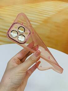 Pink Cherry Pattern Anti-Fall Phone Case - Multicolor - View 6