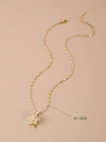 1 pieza Collar de mujer de acero inoxidable con diseño de flor de cinco pétalos rotativa, para el Día de San Valentín