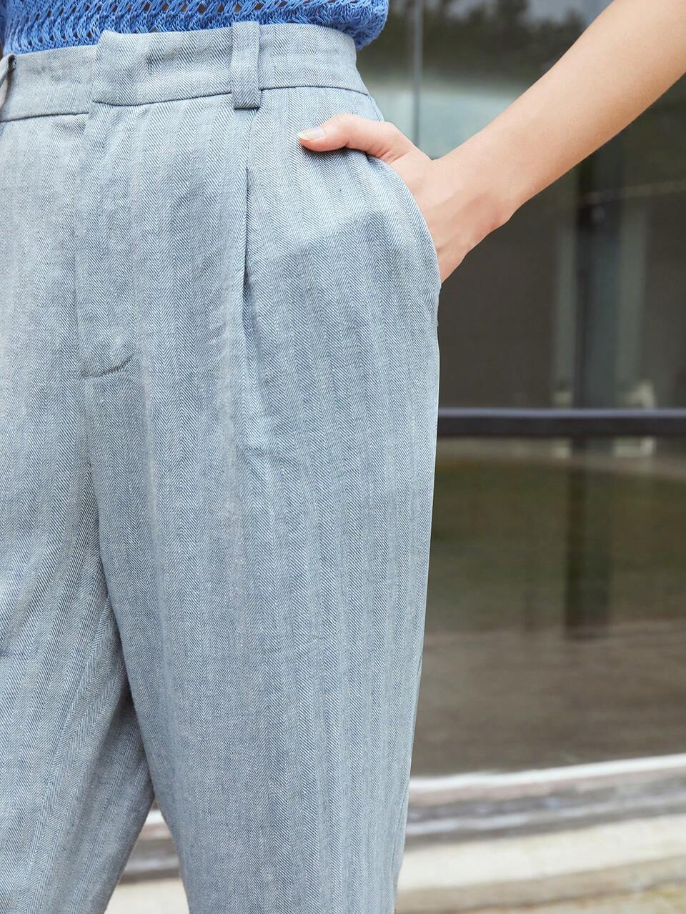 LINEN VISCOSE DRESS PANTS