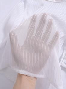 SHEIN 小女童前紐扣襯衫 - 白色 - 查看 6