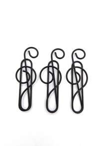 20 Cái/gói Nốt Nhạc Thiết Kế Kẹp Giấy Sáng Tạo Đa Năng Có Thể Tái Sử Dụng Kẹp Giấy Cho Văn Phòng, Trường Học - màu đen - Xem 2