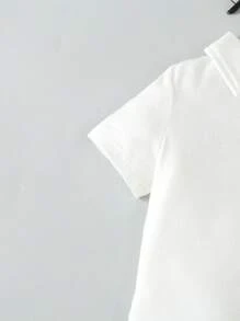 SHEIN 男嬰前蝴蝶結襯衫和條紋印花背帶短褲和配件帽 - 彩色 - 查看 5