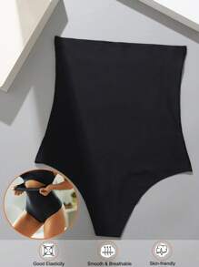 FINETOO 素色高腰塑形三角褲 - 黑色 - 查看 1
