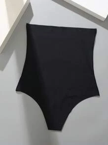 FINETOO 素色高腰塑形三角褲 - 黑色 - 查看 3
