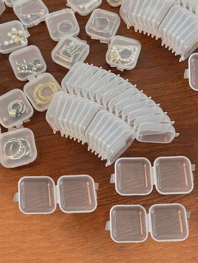 Günlük Kullanım İçin Şeffaf Kapaklı 20 adet / takım Plastik Takı Saklama Kutusu