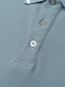 Manfinity Homme Men Single Striped Trim Polo Shirt - Dusty Blue - View 5