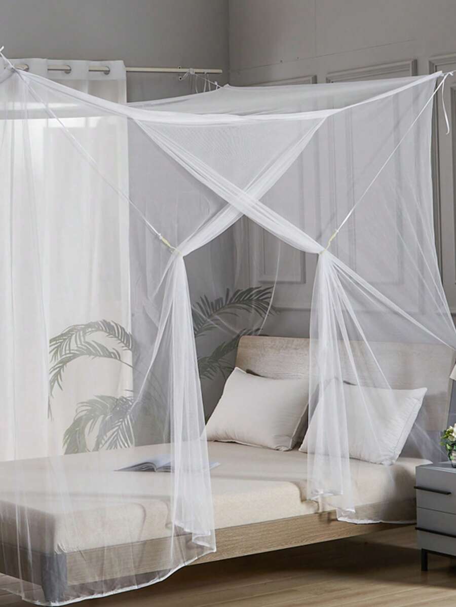 1 Lưới Chống Muỗi Đồng Màu, Lưới Chống Muỗi Bằng Vải Tối Giản Cho Gia Đình - trắng - Xem 1