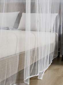 1 Lưới Chống Muỗi Đồng Màu, Lưới Chống Muỗi Bằng Vải Tối Giản Cho Gia Đình - trắng - Xem 4