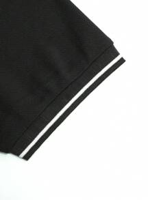 Manfinity Homme Men Single Striped Trim Polo Shirt - Black - View 4