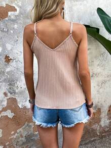 SHEIN VCAY Áo khoác và áo lót dành cho xe tăng nữ màu trơn Giải trí - Màu nâu  Mocha - Xem 2